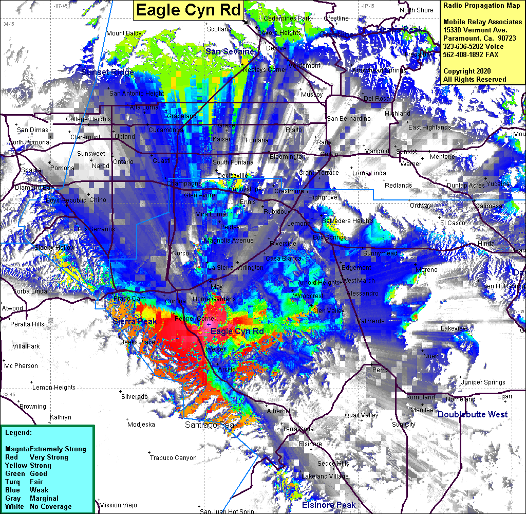 heat map radio coverage Eagle Cyn Rd